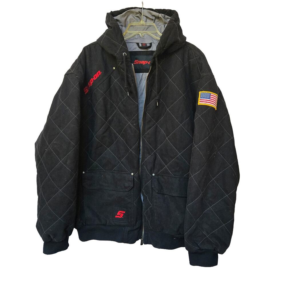 Snap-On Tools Canvas Jacket Men's 3XL Black Heavyweight Hooded Jacket